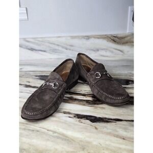 Peter Huber Horsebit Buckle Chocolate Suede Loafers Men's size 11
